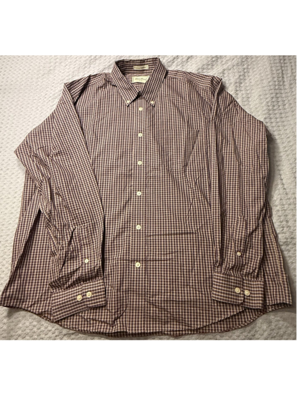 Eddie Bauer Men’s Button Down Shirt Burgundy,Blue,Tan Size Medium